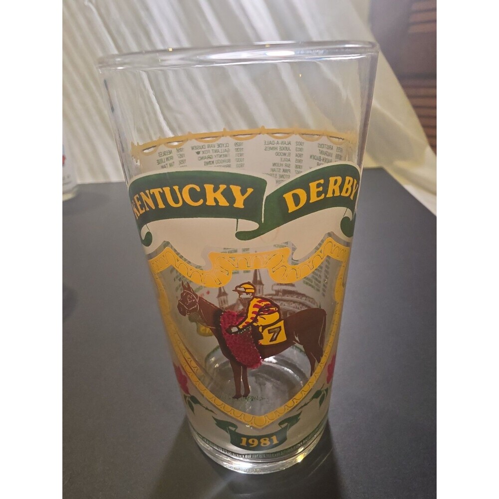 Kentucky Derby 1981 107th Running Mint Julep Glass Churchill Downs Vintage